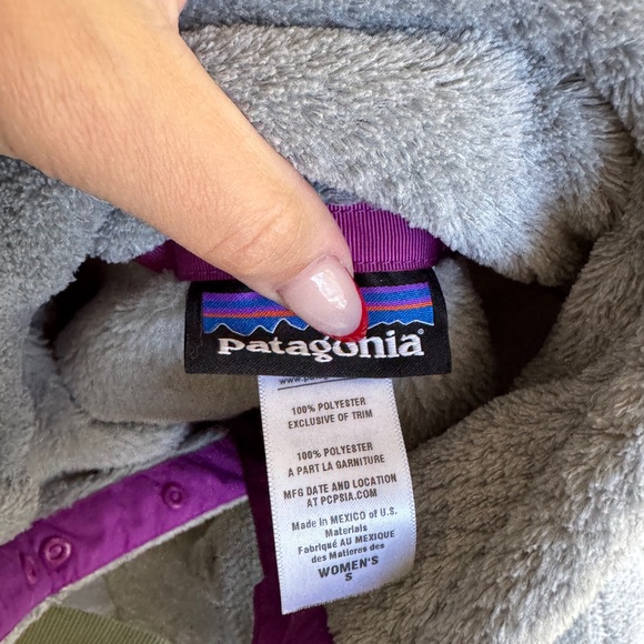 Patagonia Gray Purple Fleece Pullover S - Picture 3 of 3